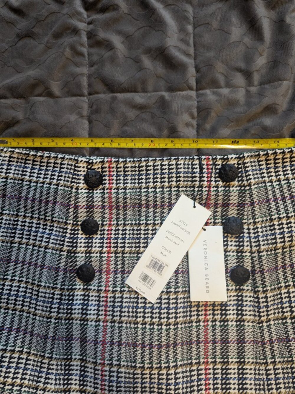 NWT Veronica Beard Empire Plaid Dickey Jacket Blazer Skirt Suit Set 6 Red Black - Picture 9 of 11